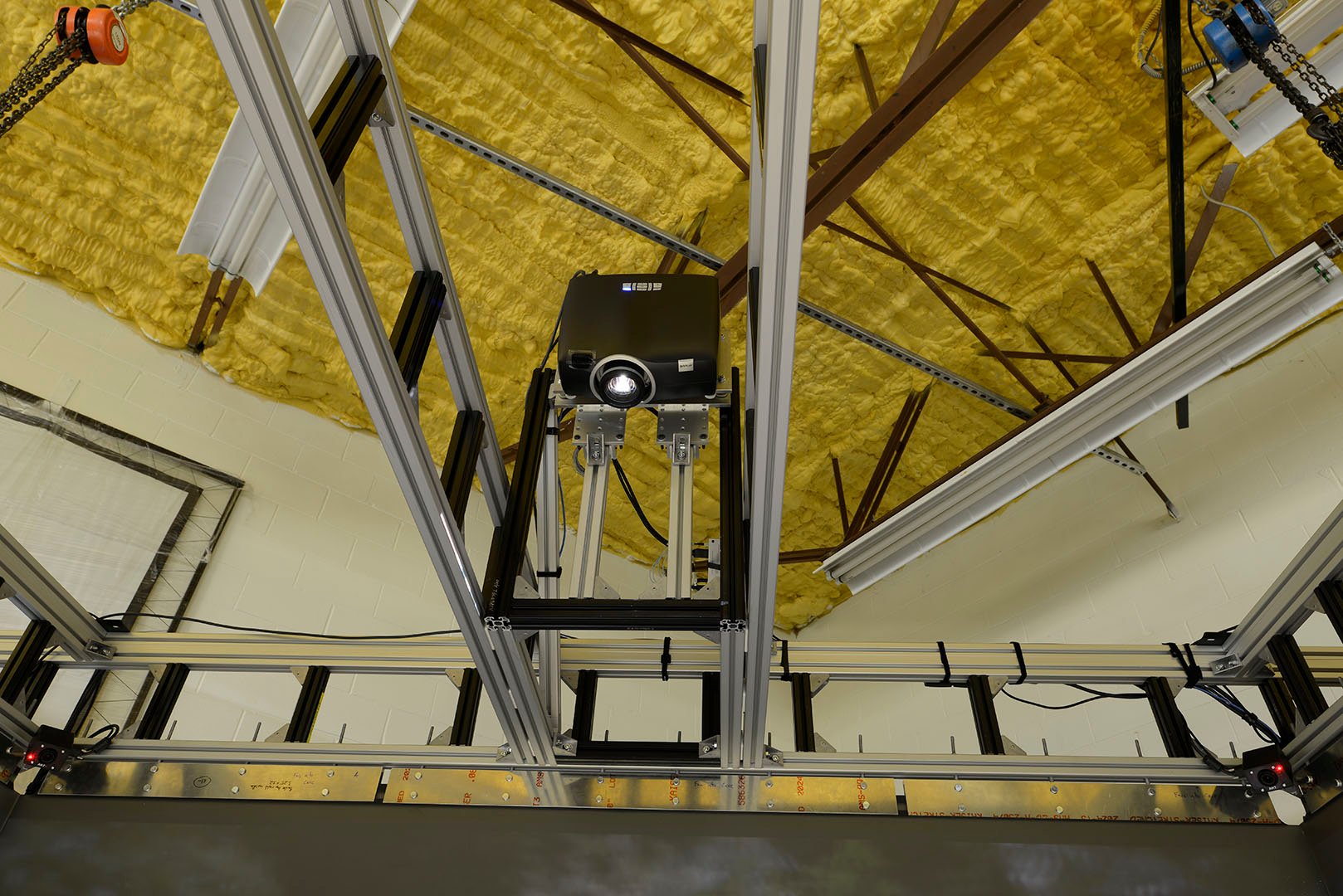 ceiling projector custom fabrication IGI cave 3D technology