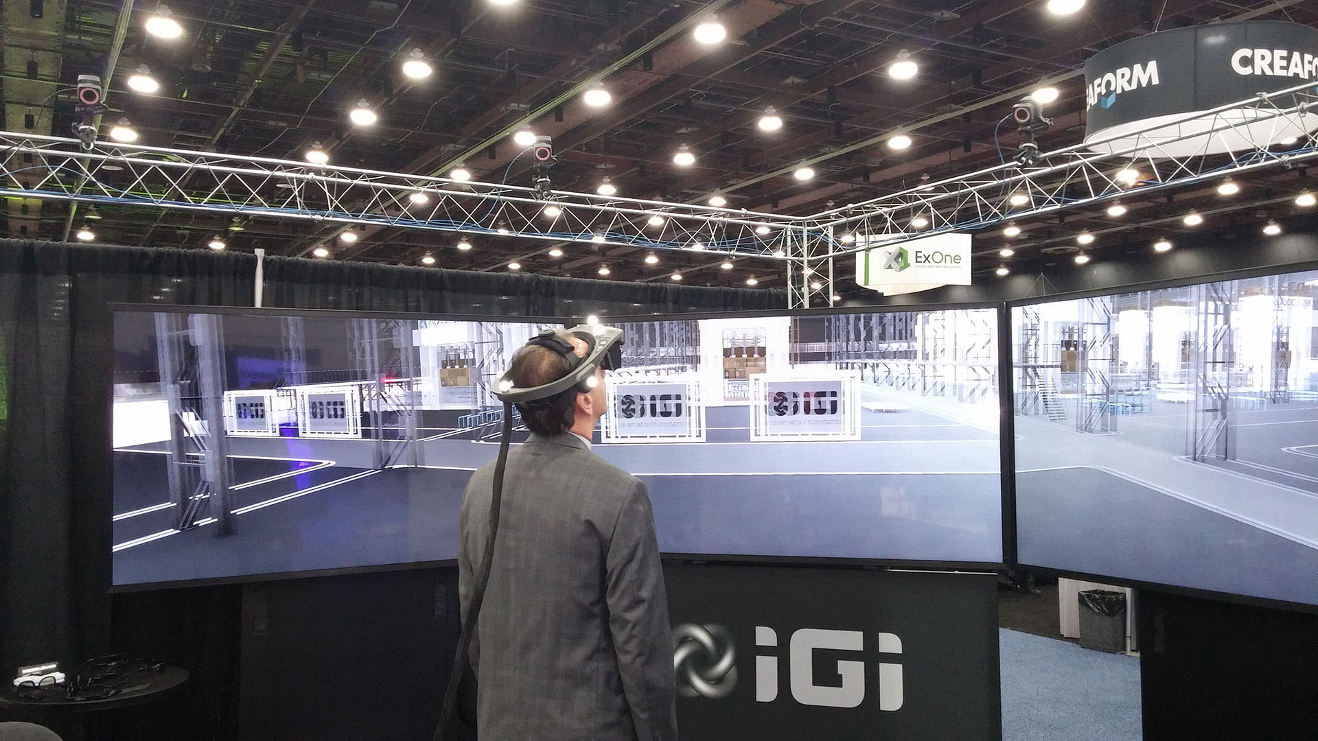 IGI walkthru three screen stereo 3D virtual reality