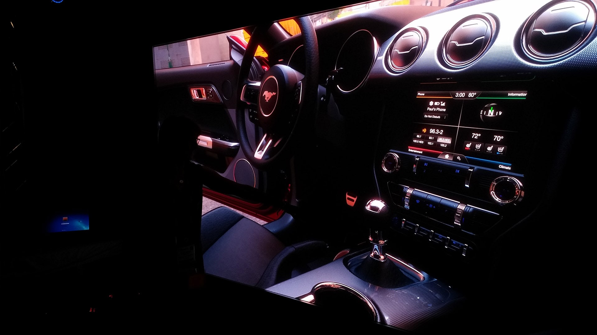 Ford Mustang interior 4K projection powerwall