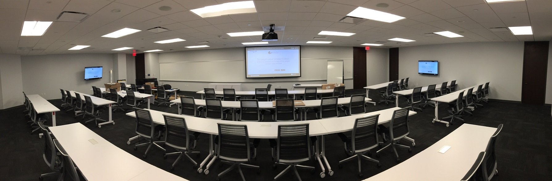 Projection display in a classroom-training room